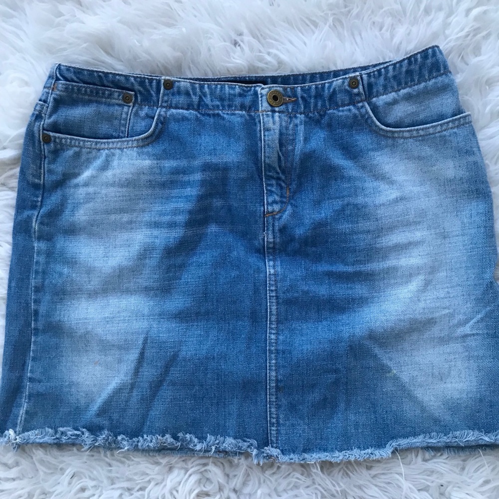 Express high waisted denim skirt